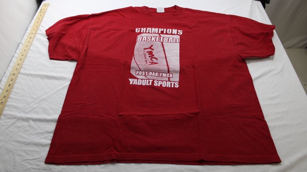 Jerzees Basketball T-Shirt Heavyweight Mens 2XL Red Crew Neck Short Sleeve